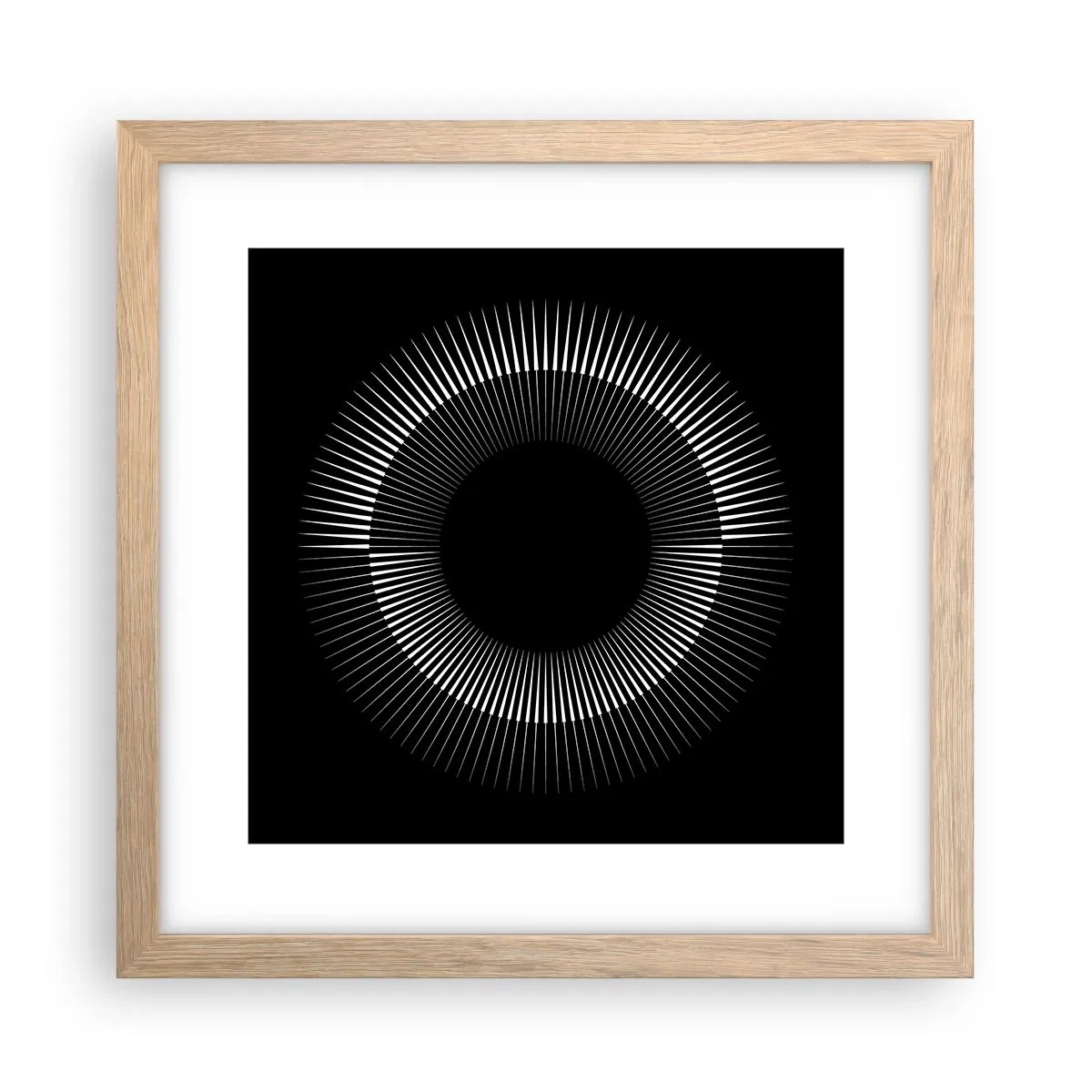 Plakat w ramie jasny dąb - Czarne Słońce - 30x30 cm
