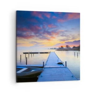 Obraz na płótnie - Fioletowo-złoty spokój - 50x50 cm