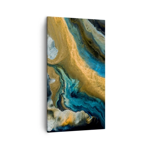 Obraz na płótnie - Niebieski – zółty – wzajemne wpływy - 45x80 cm