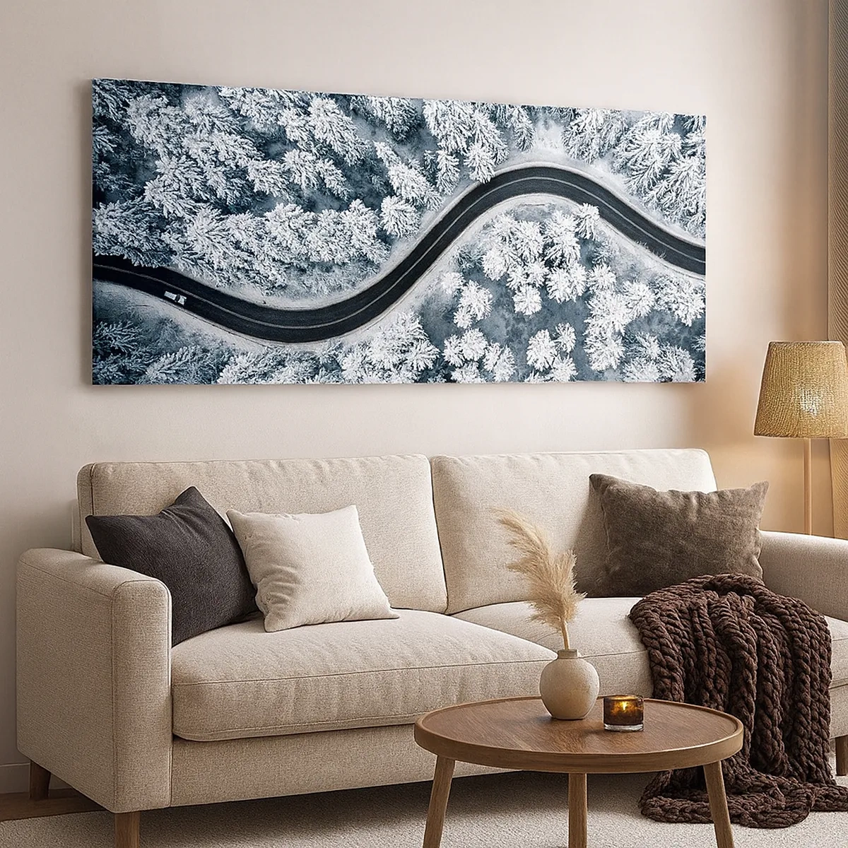 Obraz na płótnie - Przez zimowy las - 30x30 cm