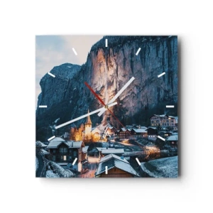 Zegar ścienny - Świetlisty duch zimy - 40x40 cm