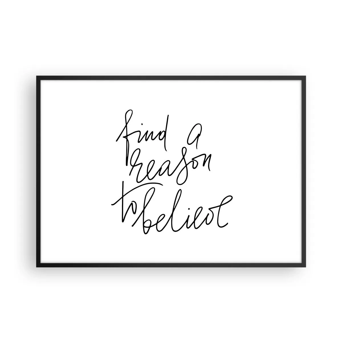 Plakat w czarnej ramie - Motywujący cytat w minimalistycznym stylu - 100x70cm - To możliwe - Nowoczesna dekoracja ścienna do salonu i sypialni ARTTOR