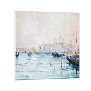 Obraz na szkle - Za wodą, za mgłą - 70x70 cm