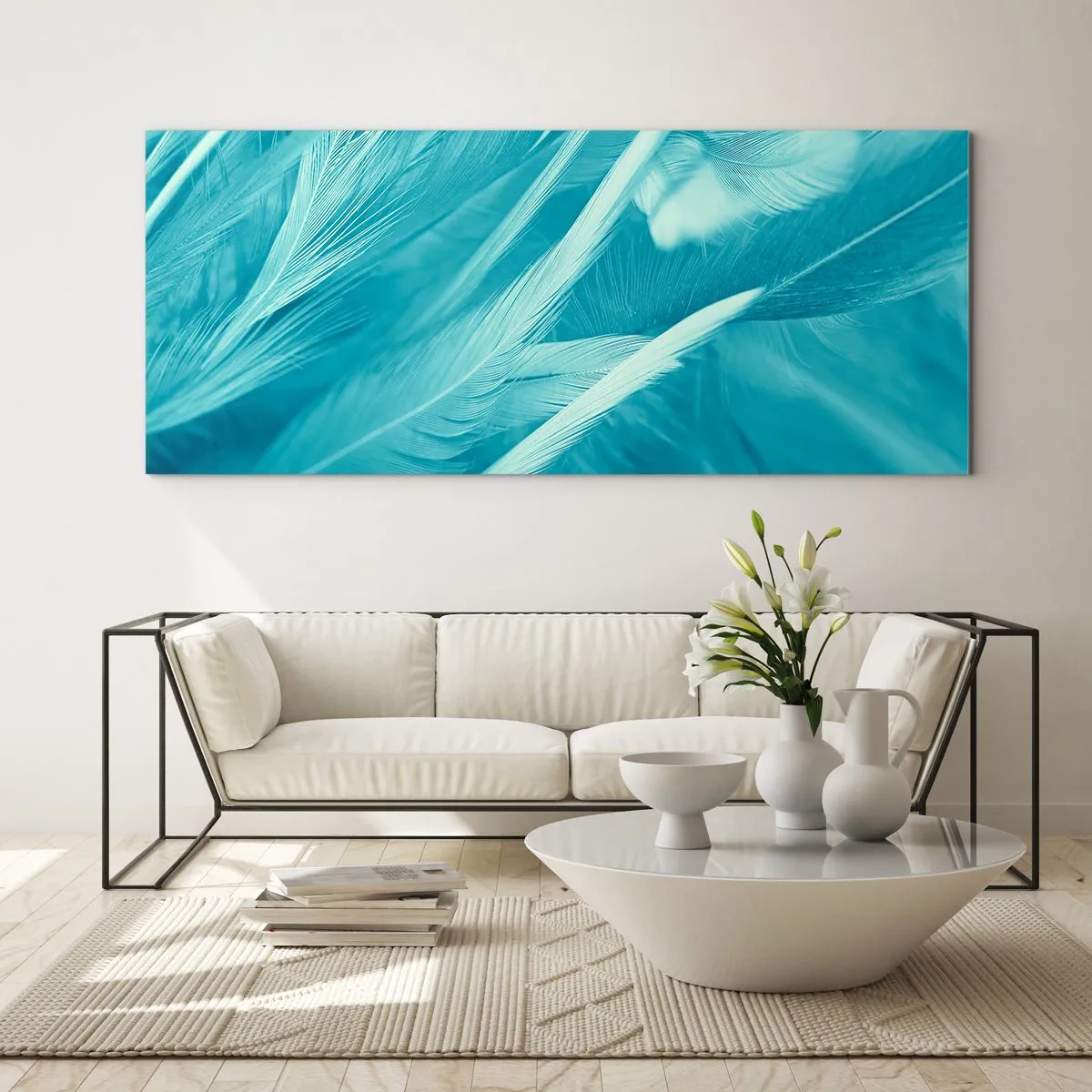 Obraz na szkle - Utonąć w puchu - 100x40 cm