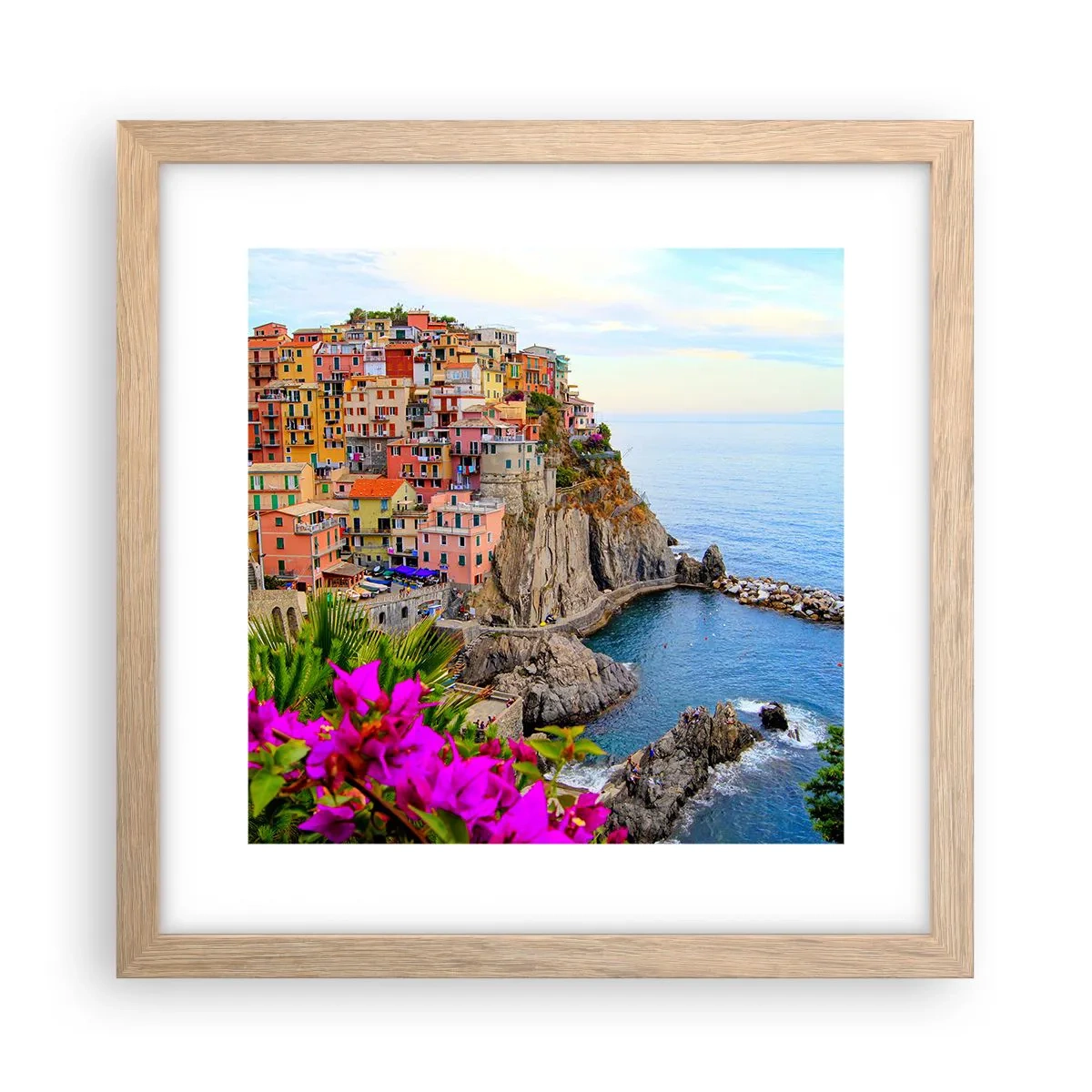 Plakat w ramie jasny dąb - Śmiejące się miasto - 30x30 cm