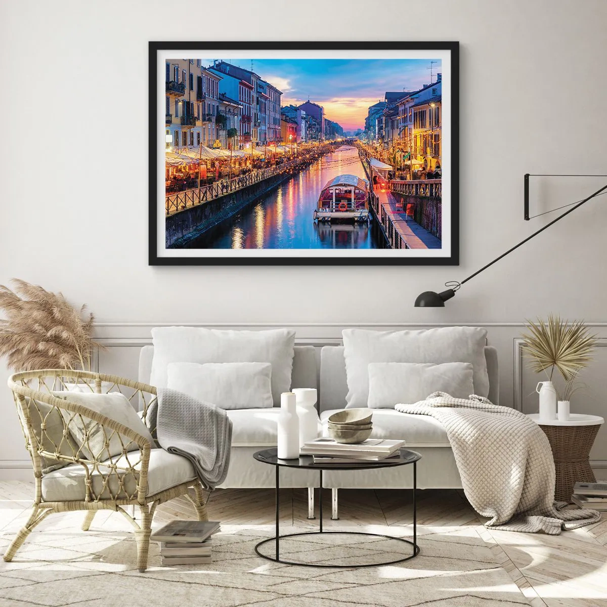 Plakat w czarnej ramie - Wieczór światła i zabawy - 91x61 cm