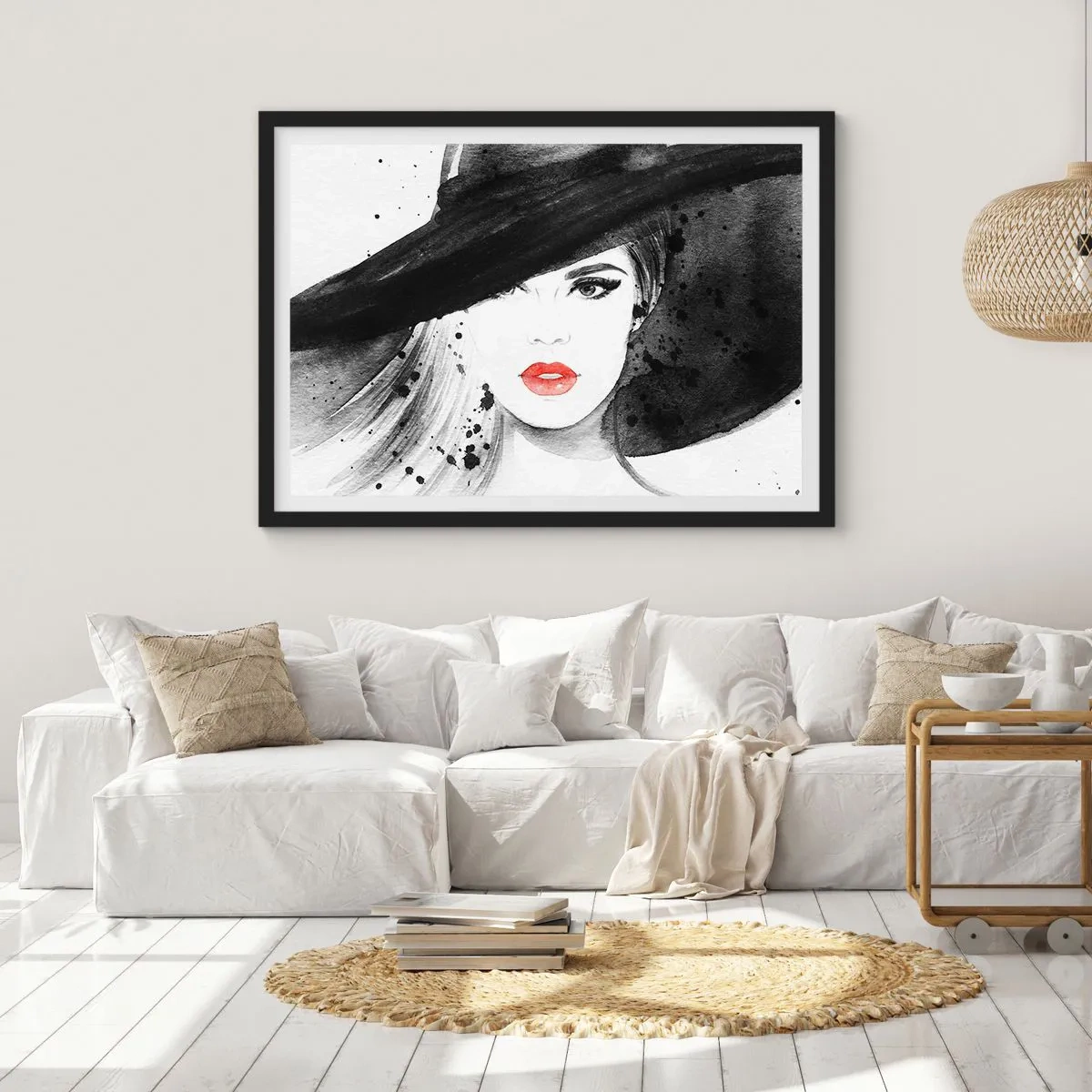 Plakat w czarnej ramie - Dama w czerni - 91x61 cm