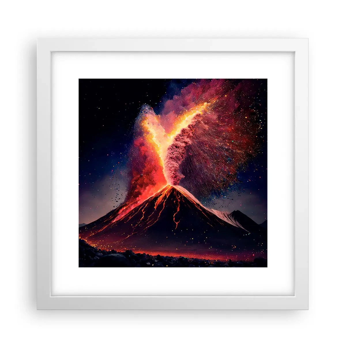 Plakat w białej ramie - Piękno i groza - 30x30 cm