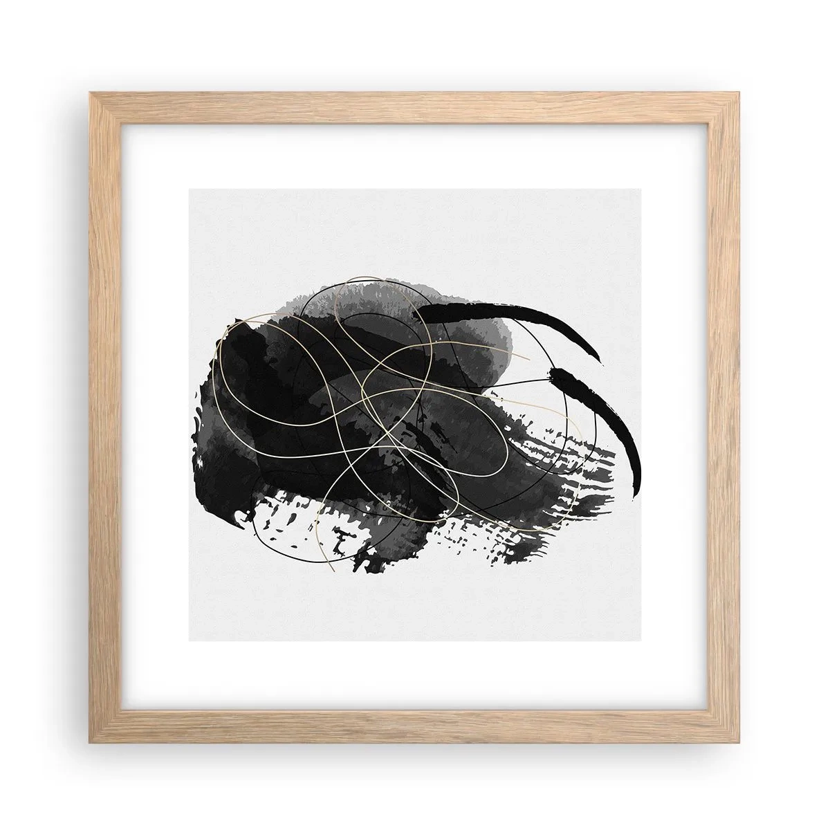 Plakat w ramie jasny dąb - Wysnute z czerni - 30x30 cm