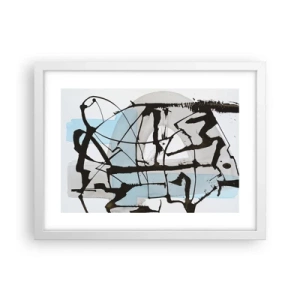 Plakat w białej ramie - Mimo wszystko błękitny - 40x30 cm