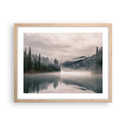 Plakat w ramie jasny dąb - W zadumie, we mgle - 50x40 cm