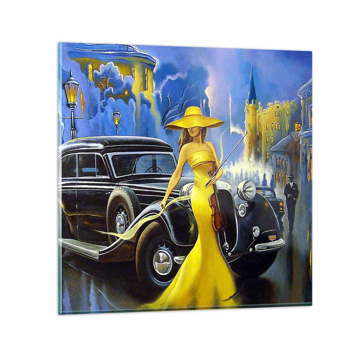 Obraz na szkle - Nokturn na skrzypce i miłość - 70x70 cm