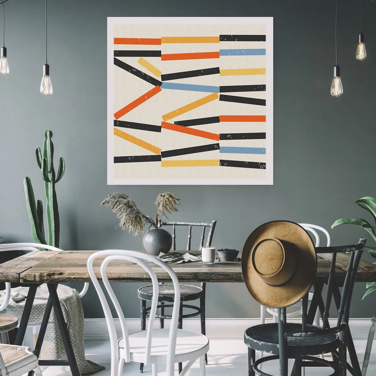 Plakat - Kompozycja na poziomie - 40x40 cm