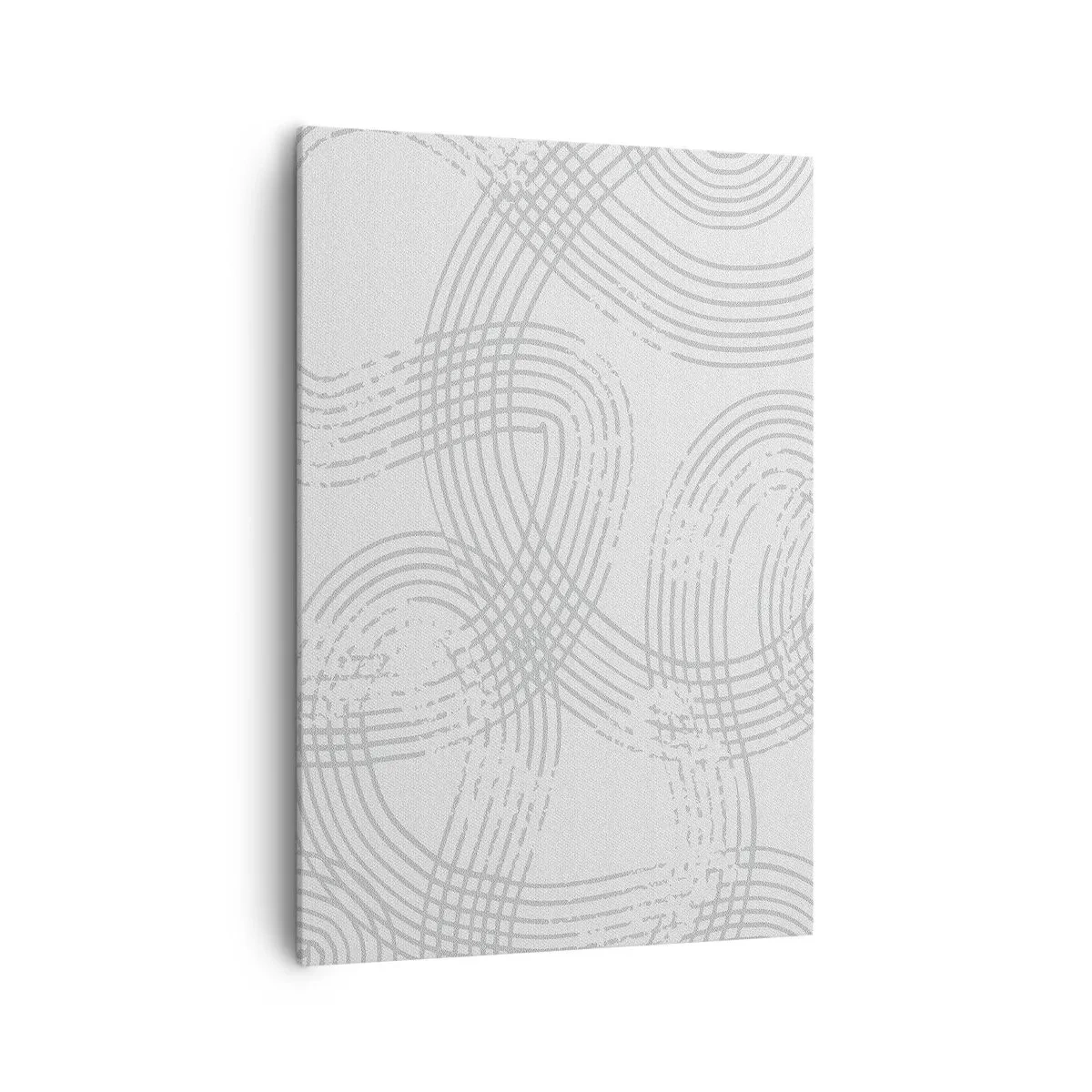 Obraz na płótnie - Subtelny wzór z przeplatającymi się liniami w jasnych odcieniach - 70x100cm - Nie ma prostej drogi - Nowoczesna dekoracja ścienna do salonu i sypialni ARTTOR