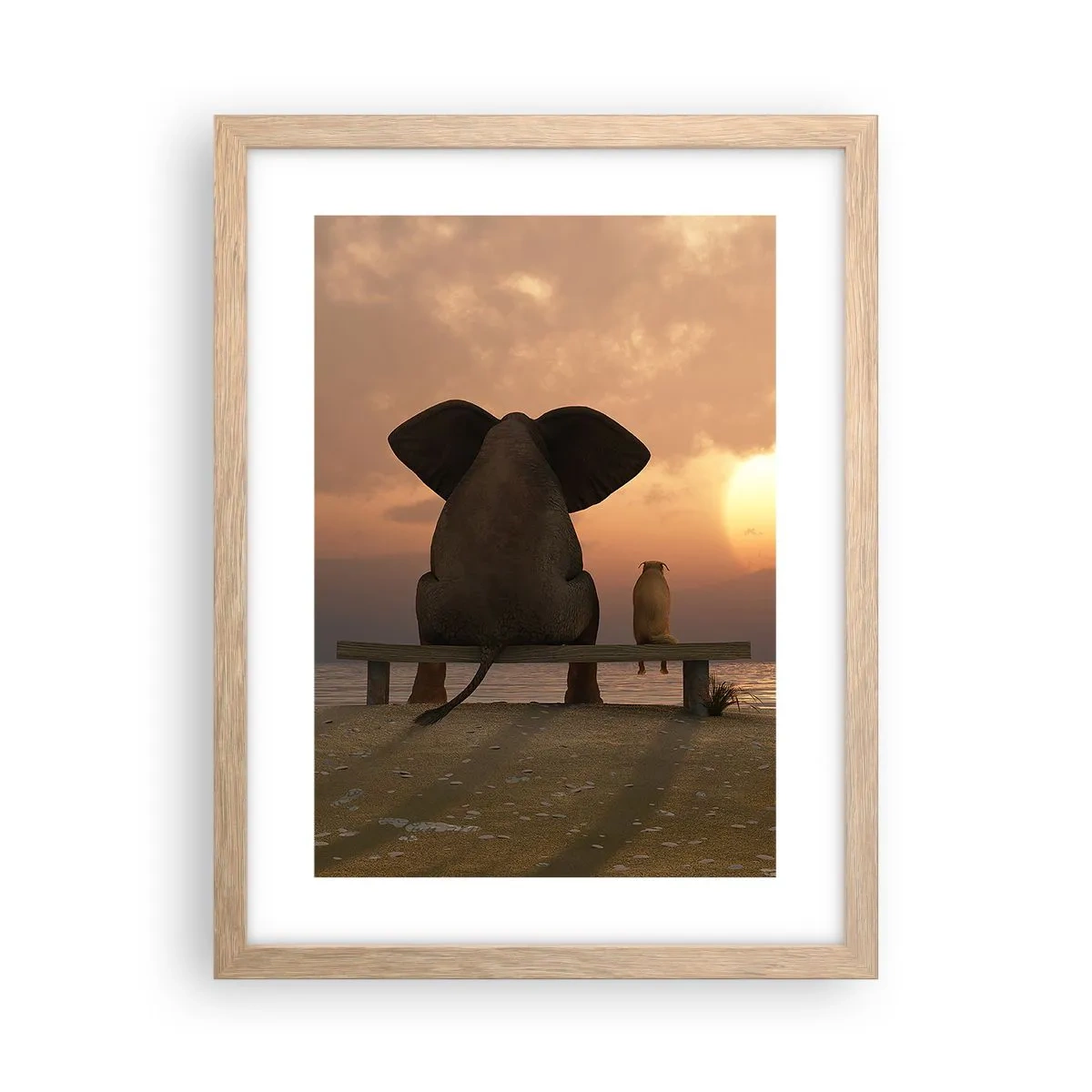 Plakat w ramie jasny dąb - Dobrze jest razem pomilczeć - 30x40 cm