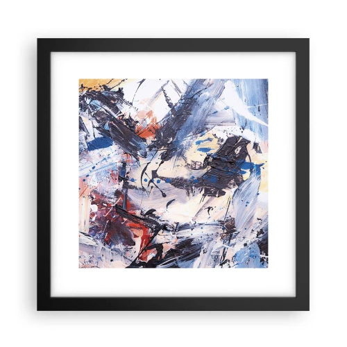 Plakat w czarnej ramie - Szalony taniec abstrakcji - 30x30 cm