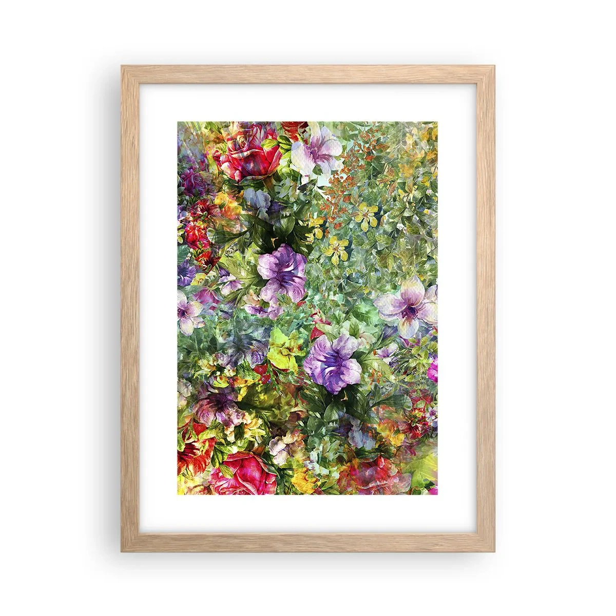 Plakat w ramie jasny dąb - W kwiaty na zatracenie - 30x40 cm