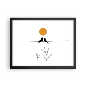 Plakat w czarnej ramie - Słowiczy wieczór - 40x30 cm