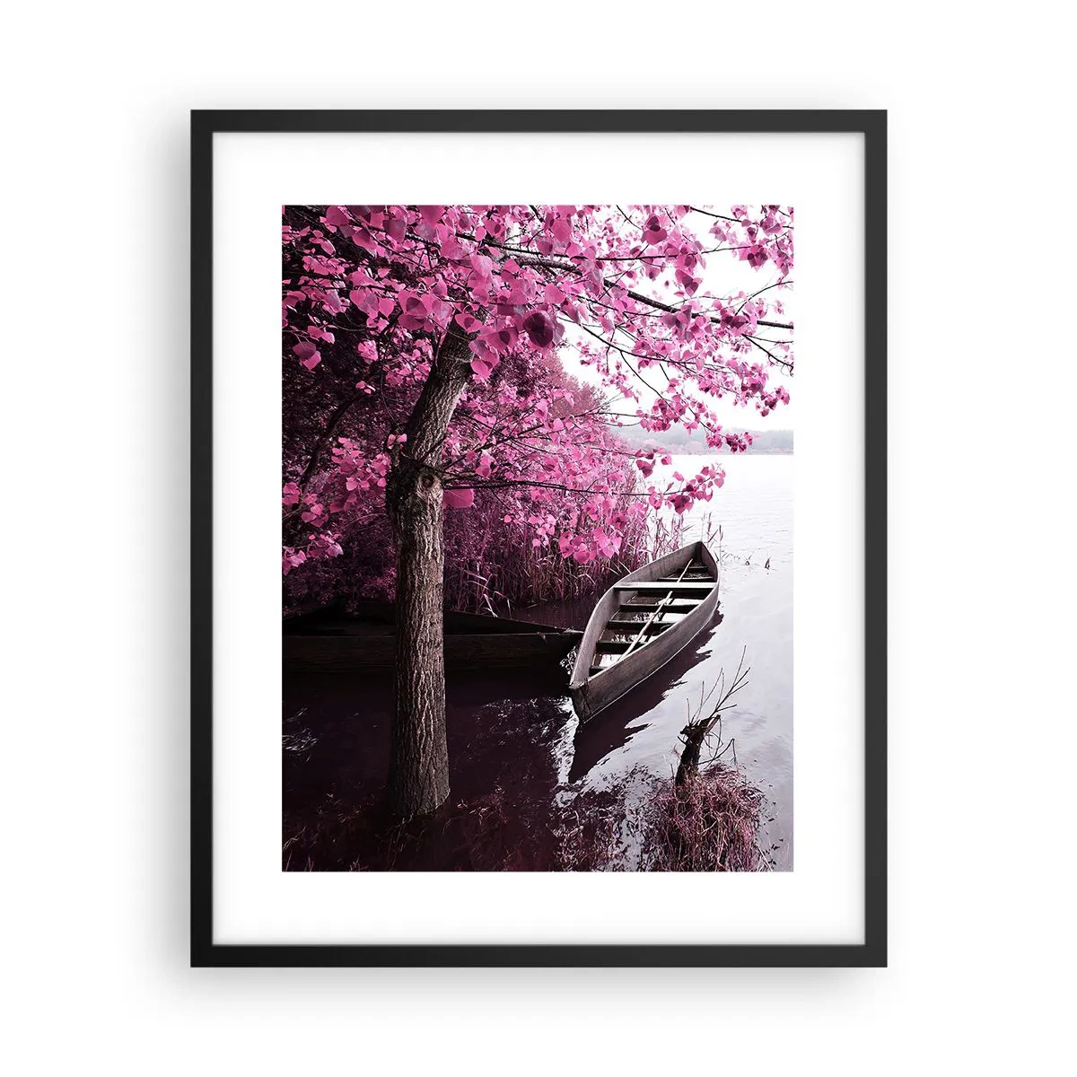 Plakat w czarnej ramie - W różowej ciszy - 40x50 cm
