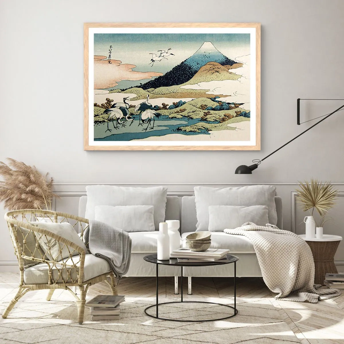 Plakat w ramie jasny dąb - W japońskim duchu - 40x30 cm