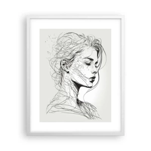 Plakat w białej ramie - Portret w zamyśleniu - 40x50 cm