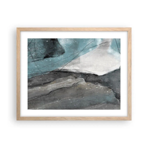 Plakat w ramie jasny dąb - Abstrakcja: skały i lód - 50x40 cm