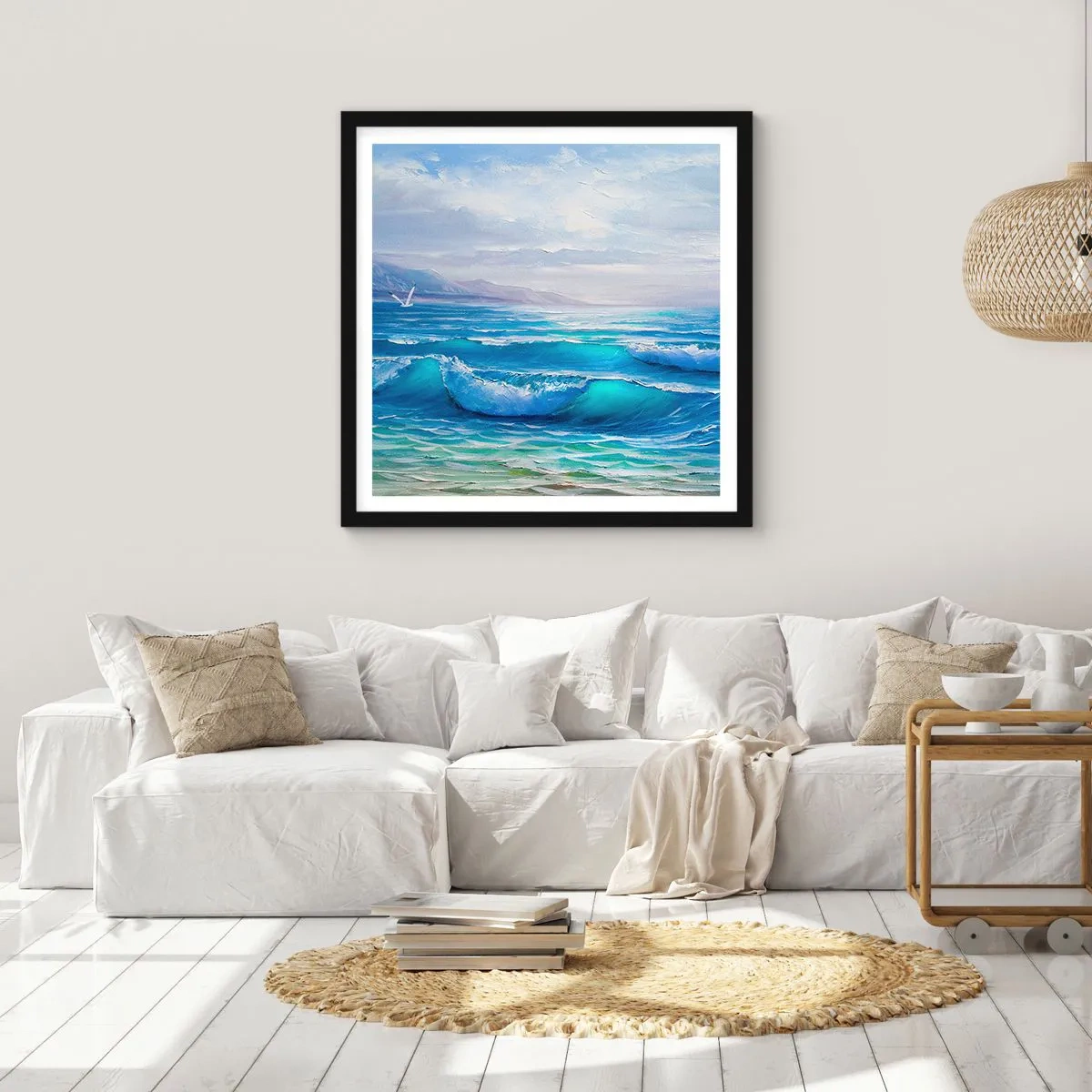 Plakat w czarnej ramie - Niesie ukojenie - 40x40 cm