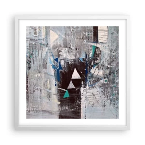 Plakat w białej ramie - Nadrzędny porządek trójkątów - 50x50 cm