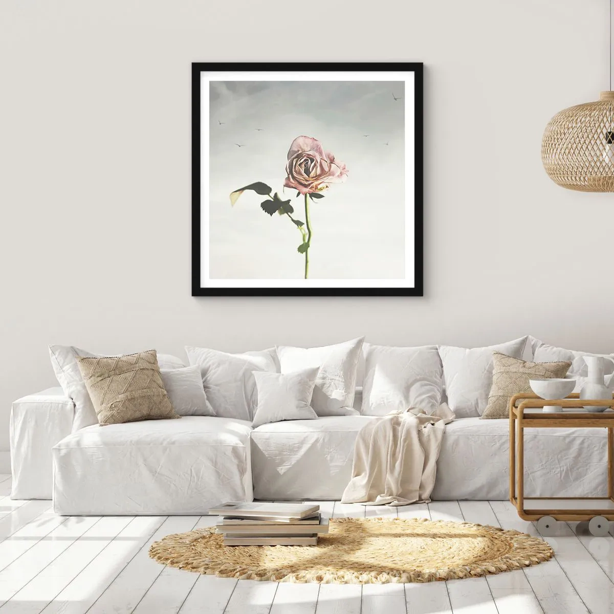 Plakat w czarnej ramie - Powitanie wiosny - 30x30 cm