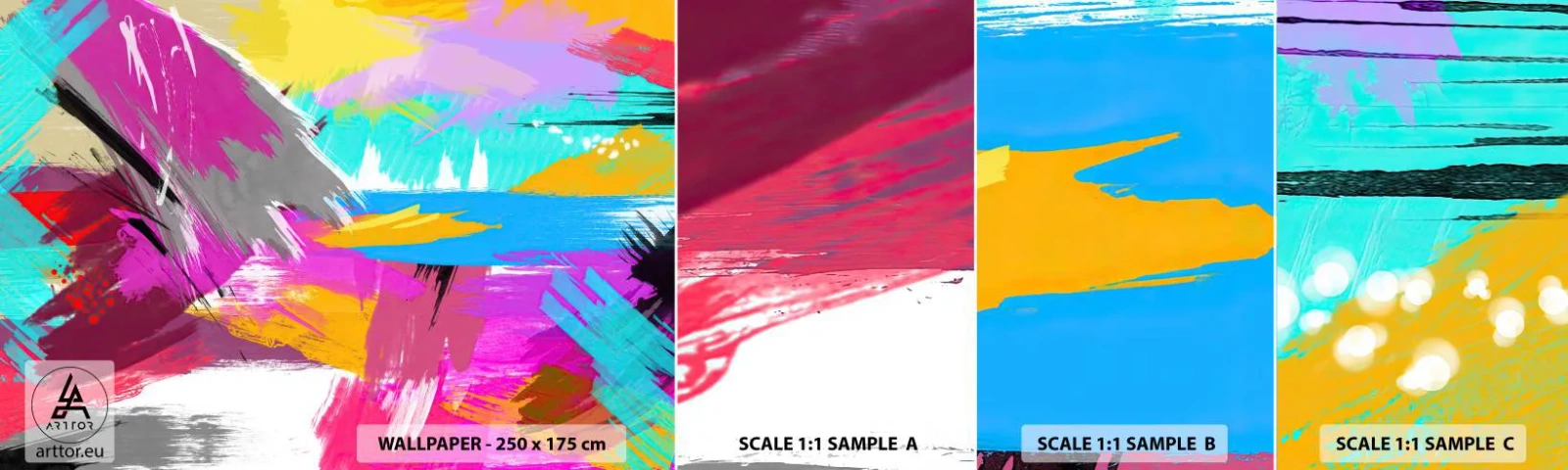 Fototapeta Próbka Samoprzylepna Deluxe Sticker - Maz, maz, maz jeszcze raz - Abstrakcja, Sztuka, Nowoczesny Wzór - 100x30 cm