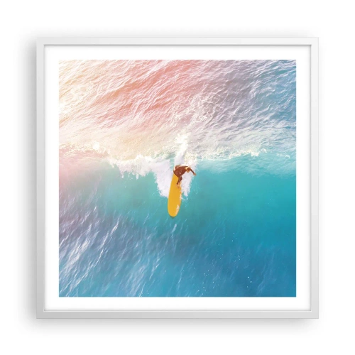 Plakat w białej ramie - Oceaniczny jeździec - 60x60 cm