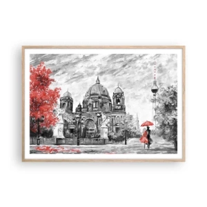 Plakat w ramie jasny dąb - Berlińskie spotkanie - 100x70 cm