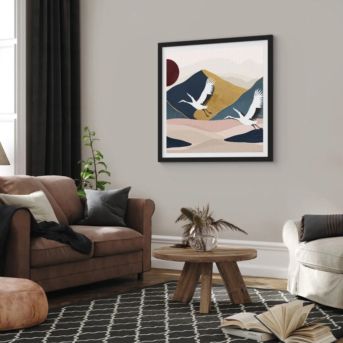 Plakat w czarnej ramie - I znowu ZLECIAŁ dzień - 40x40 cm