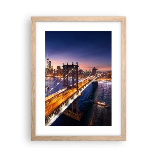 Plakat w ramie jasny dąb - Świetlistym mostem do serca miasta - 30x40 cm