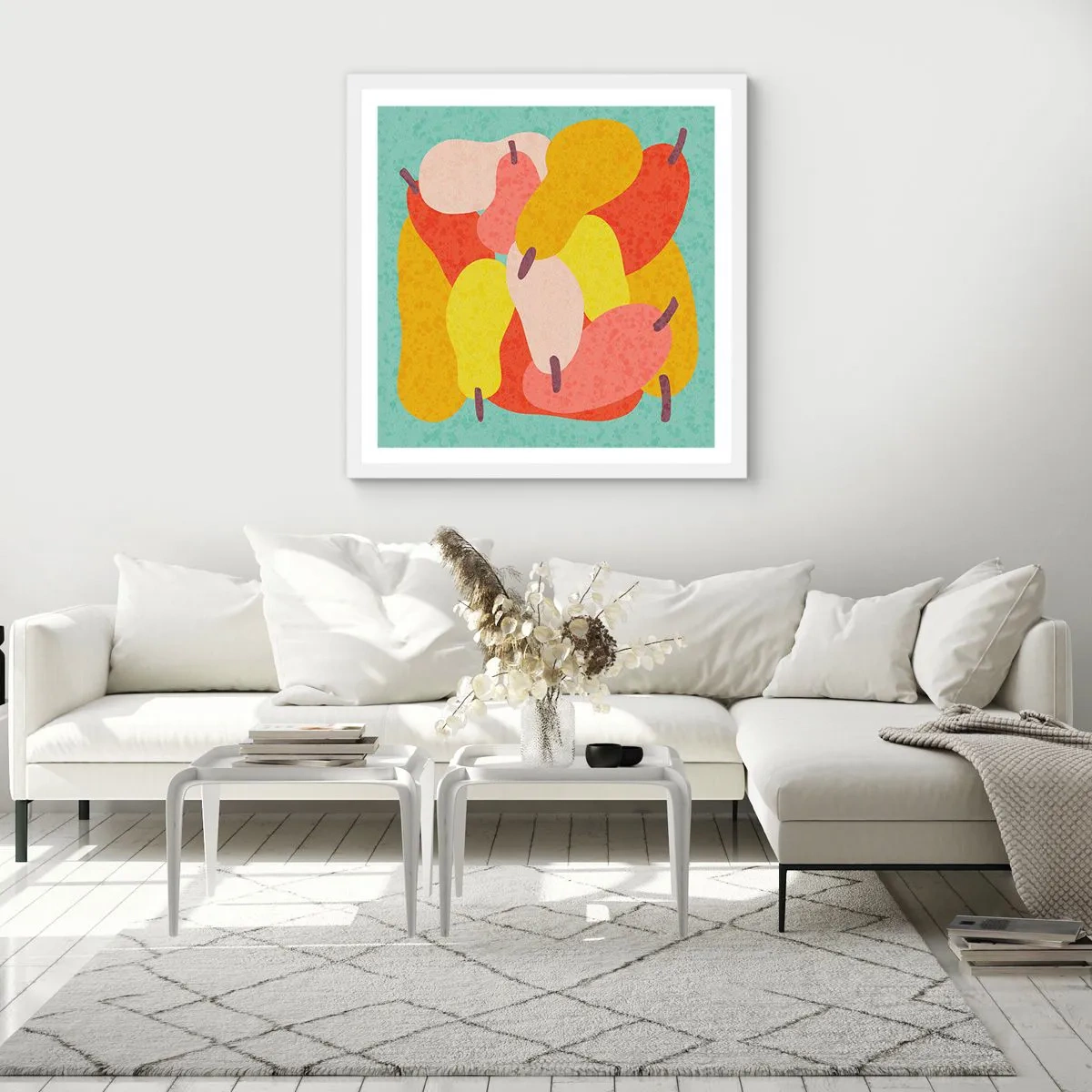 Plakat w białej ramie - Spróbuj letniego słońca - 30x30 cm