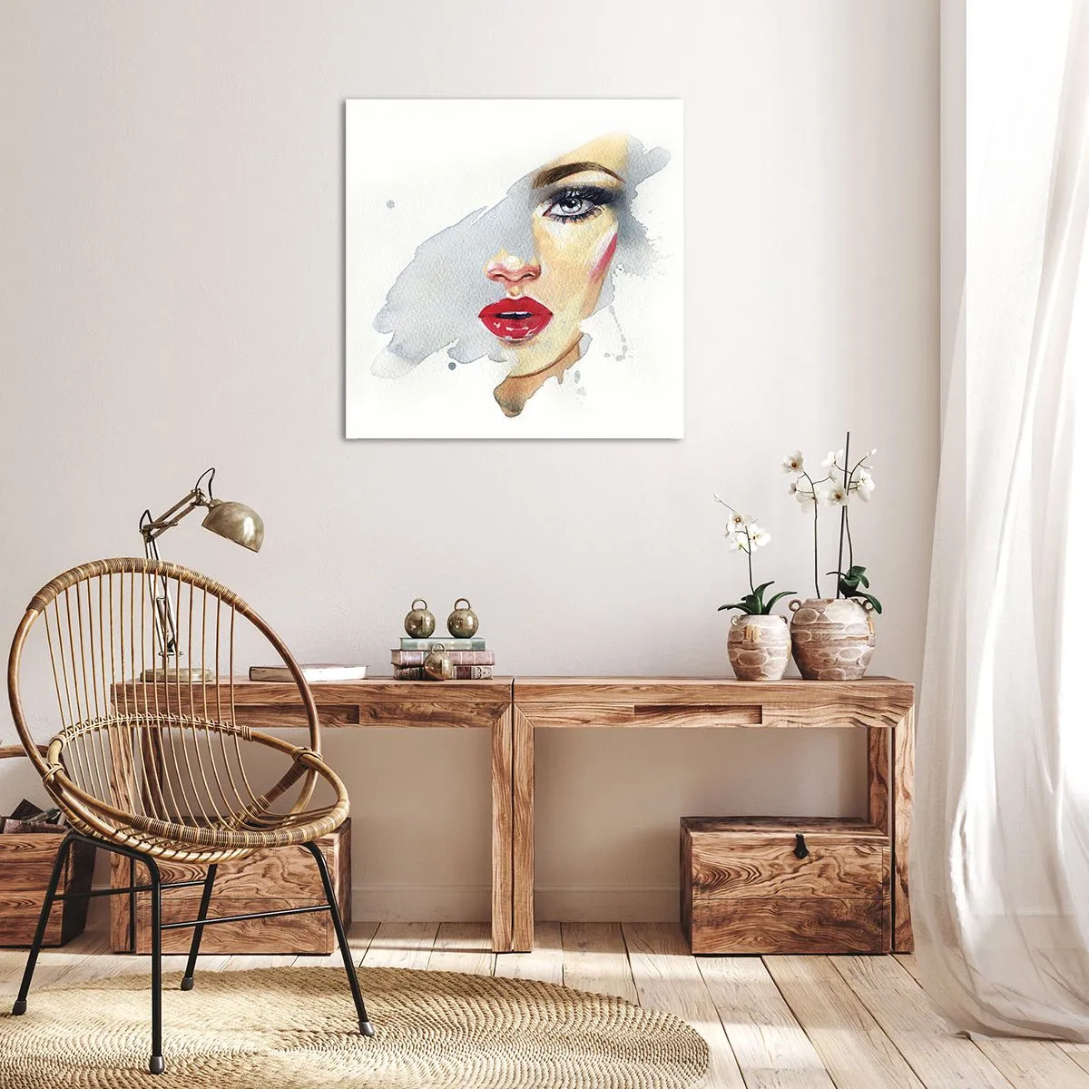 Obraz na płótnie - Odbicie w kropli wody - 60x60 cm