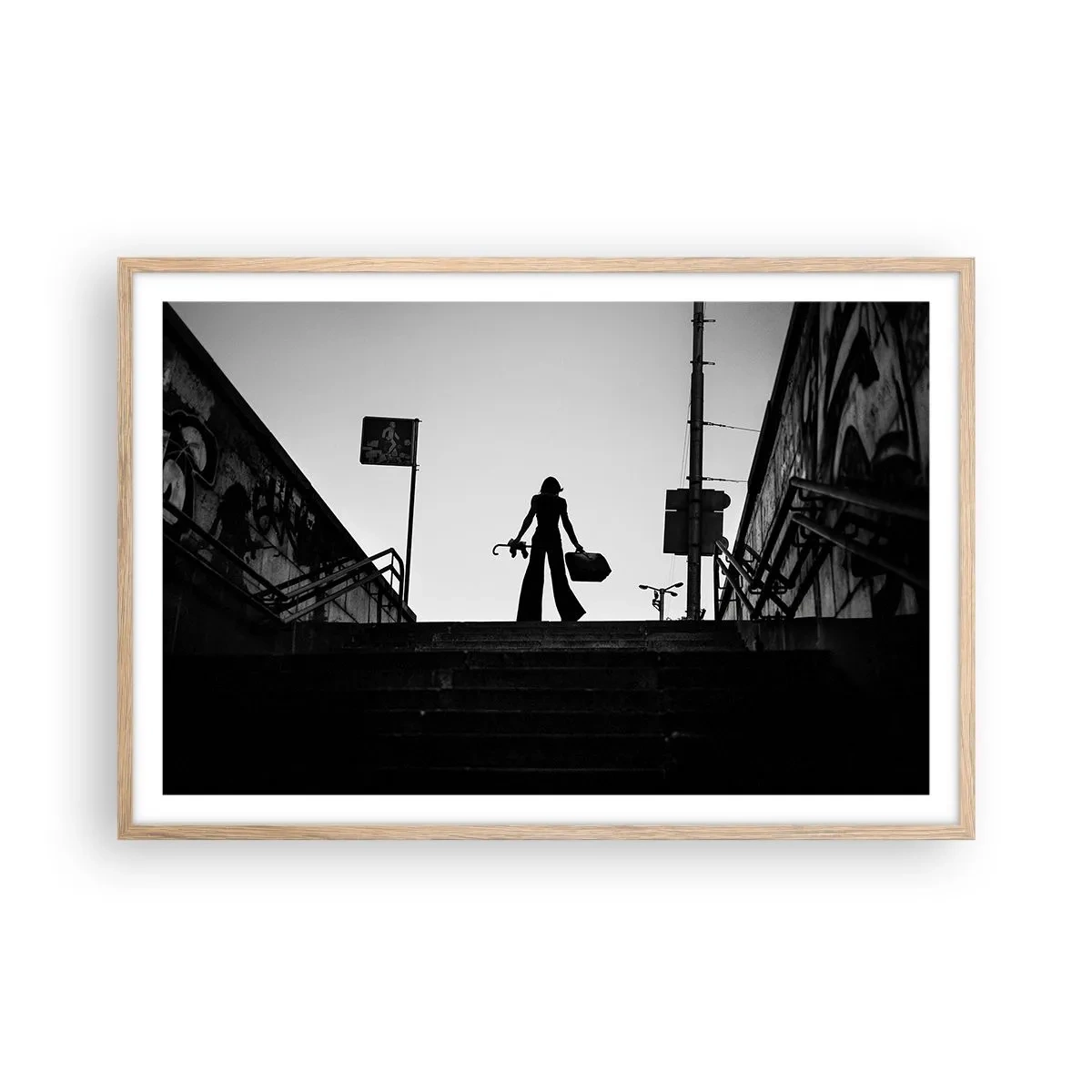 Plakat w ramie jasny dąb - Miejska wędrówka - 91x61 cm