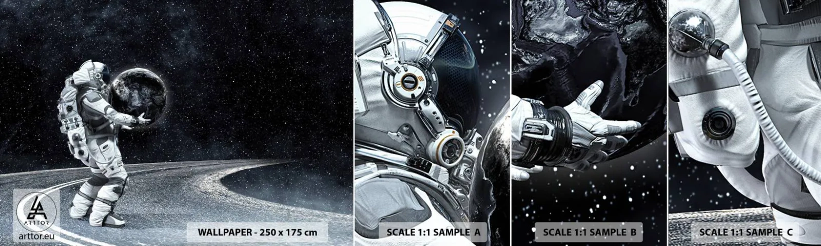 Fototapeta Próbka Samoprzylepna Deluxe Sticker - Na Mlecznej Drodze - Kosmos, Astronauta, Fantasy - 100x30 cm