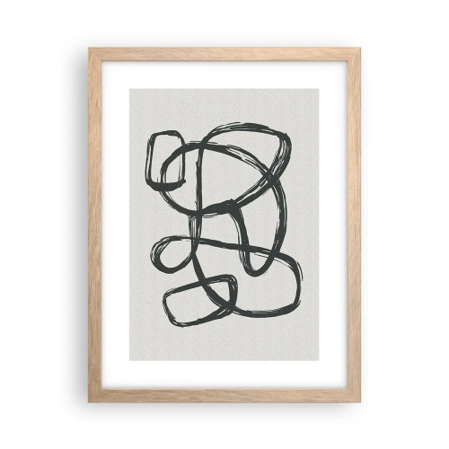 Plakat w ramie jasny dąb - Zapętlona abstrakcja - 30x40 cm