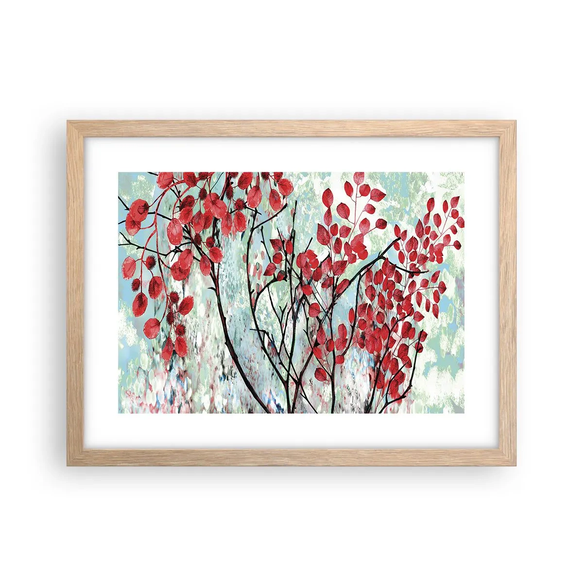 Plakat w ramie jasny dąb - Drzewo w szkarłacie - 40x30 cm