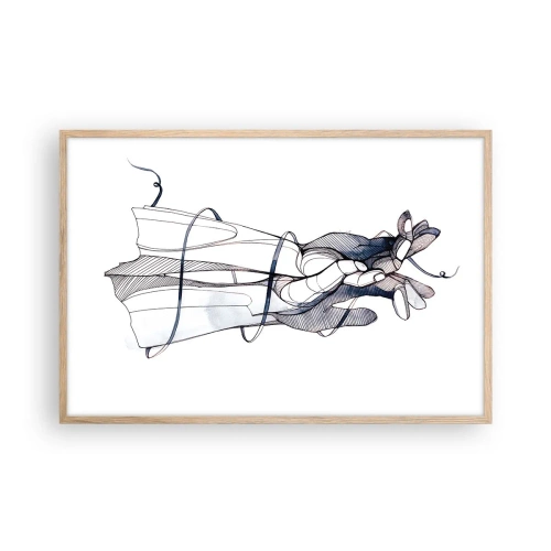 Plakat w ramie jasny dąb - Studium dotyku - 91x61 cm