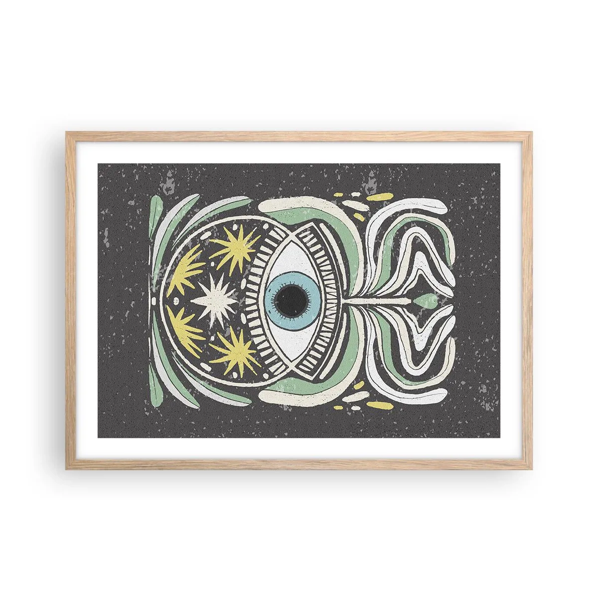 Plakat w ramie jasny dąb - Plemienne rytuały - 70x50 cm