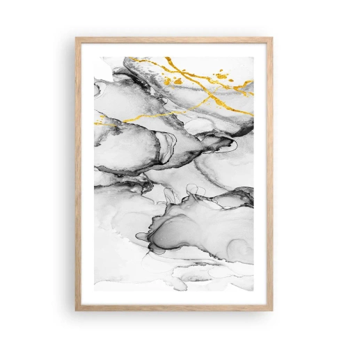 Plakat w ramie jasny dąb - Kompozycja z motywem złota - 50x70 cm