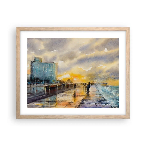 Plakat w ramie jasny dąb - Życie na brzegu - 50x40 cm