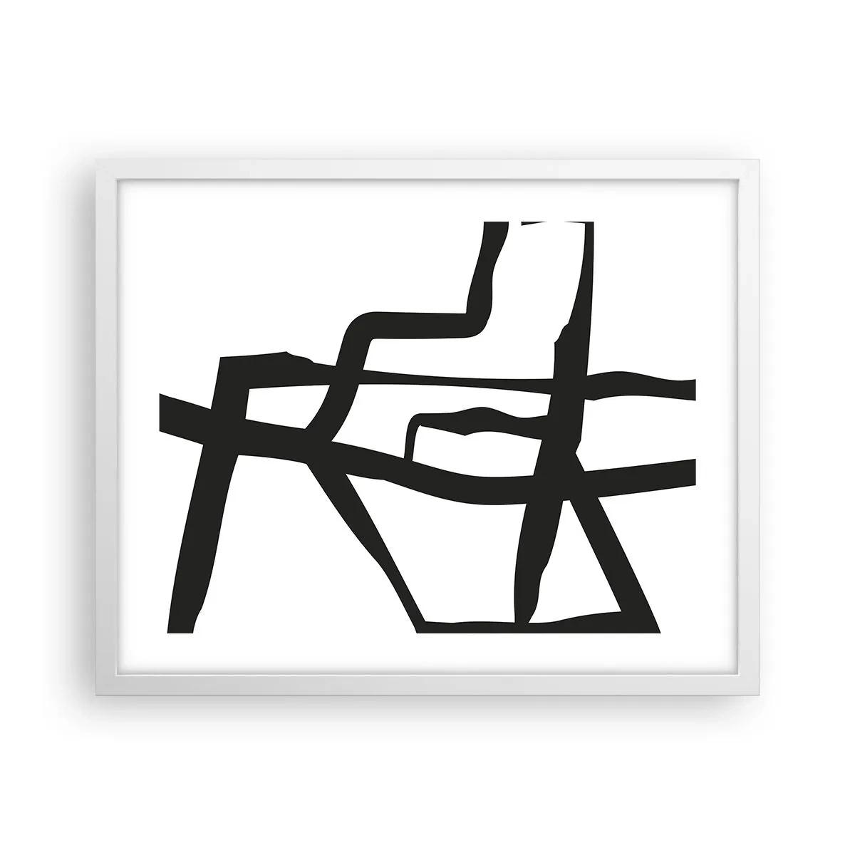Plakat w białej ramie - Czarno-biała konstrukcja - 50x40 cm