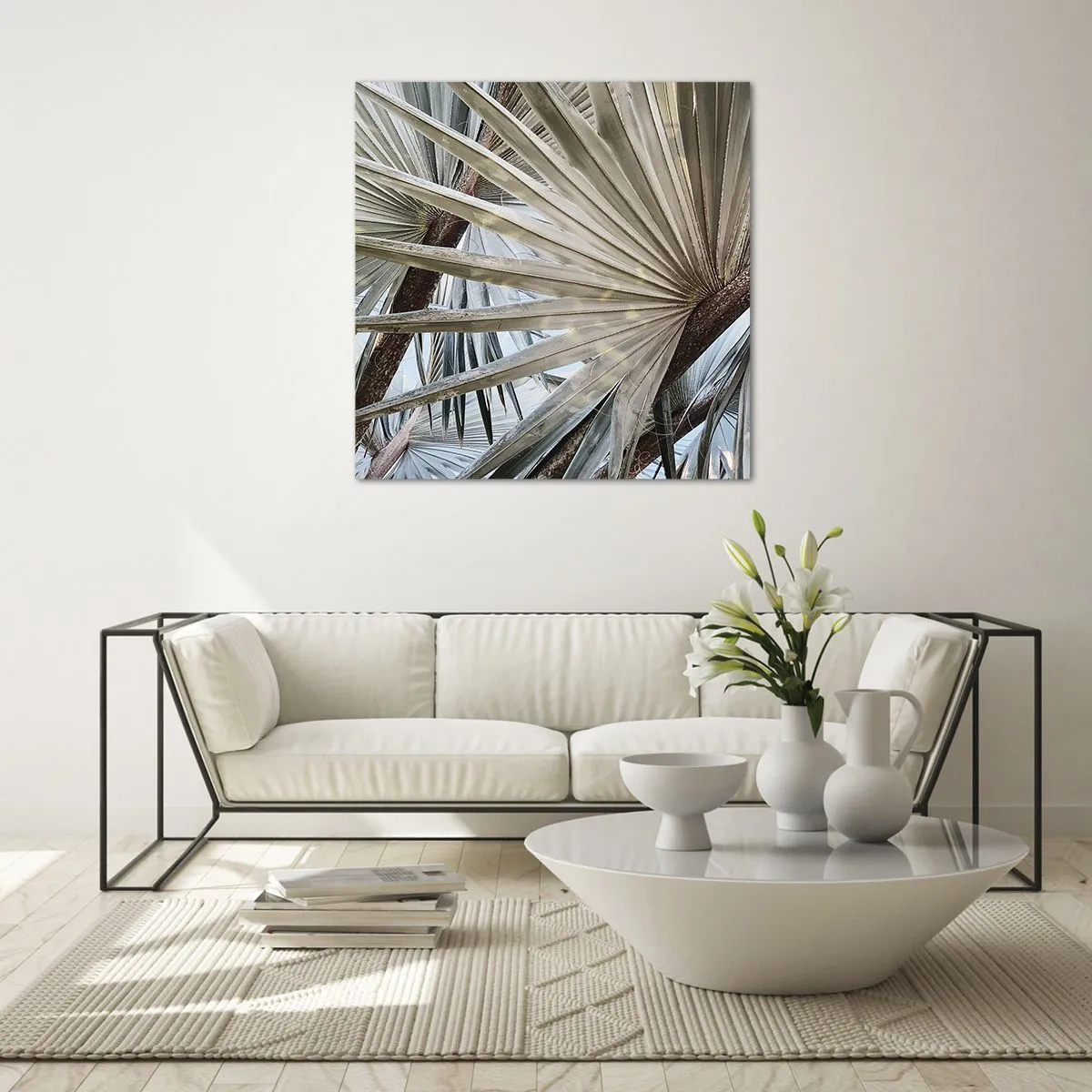 Obraz na szkle - Wachlarze w tropikach - 70x70 cm