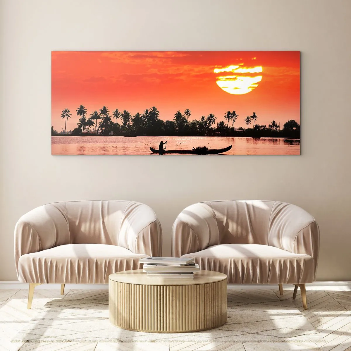 Obraz na szkle - Spokój tropików o zachodzie - 100x40 cm
