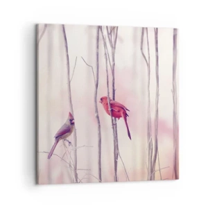 Obraz na płótnie - Opowieść różowego lasu - 50x50 cm