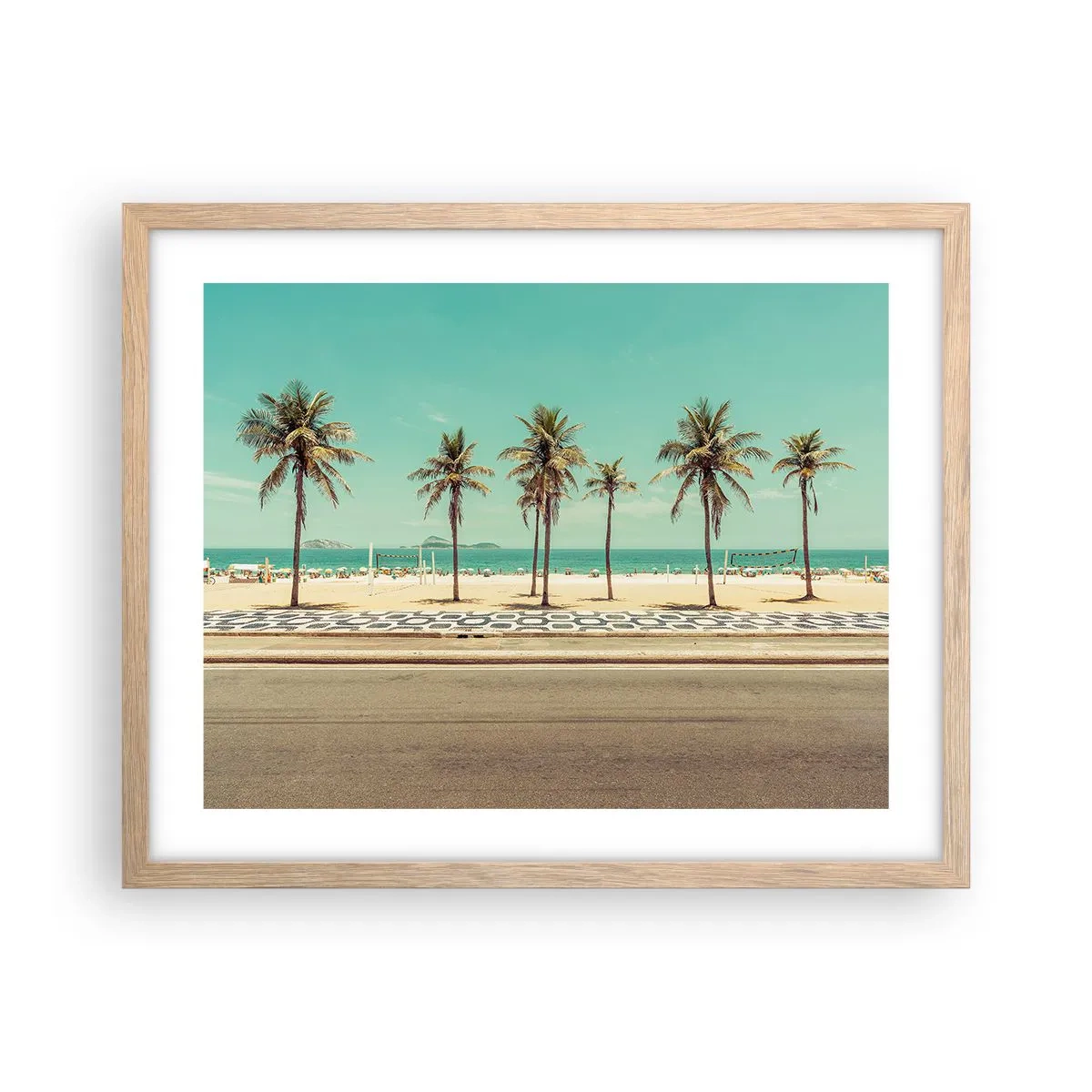 Plakat w ramie jasny dąb - Na straży plaży - 50x40 cm