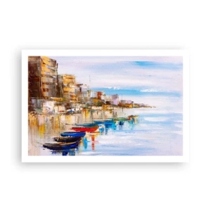 Plakat - Wielobarwna miejska przystań - 91x61 cm